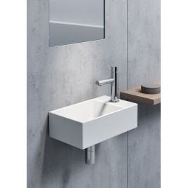 KUBE X Ceramic Washbasin 40x23cm, droite/gauche, blanc ExtraGlaze