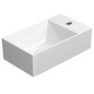 KUBE X Ceramic Washbasin 40x23cm, droite/gauche, blanc ExtraGlaze KUBE X Ceramic Washbasin 40x23cm, droite/gauche, blanc ExtraGlaze