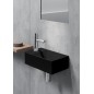 KUBE X Ceramic Washbasin 40x23cm, droit / gauche, noir mat