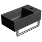 KUBE X Ceramic Washbasin 40x23cm, droit / gauche, noir mat