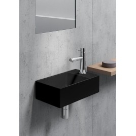 KUBE X Ceramic Washbasin 40x23cm, droit / gauche, noir mat