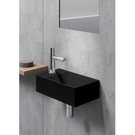 KUBE X Ceramic Washbasin 40x23cm, droit / gauche, noir mat