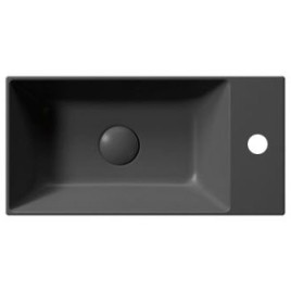 KUBE X Ceramic Washbasin 50x25cm, droit / gauche, noir mat