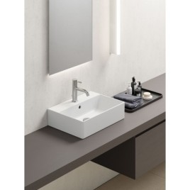 KUBE X lavabo en céramique 50x37cm, blanc ExtraGlaze