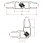 Set pilote de joints magnétiques 45° pour 2 portes