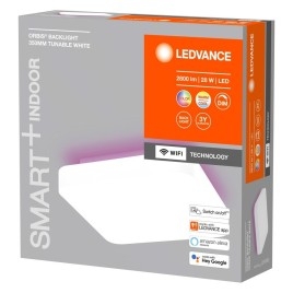 Plafonnier ORBIS BACKLIGHT, 350x350mm, WIFI RGB + dimmable, 2800lm, 28W, blanc