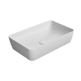 Comptoir NUBES lavabo en céramique 60x38cm, blanc mat