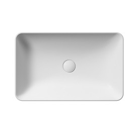 Comptoir NUBES lavabo en céramique 60x38cm, blanc mat