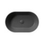 KUBE X lavabo en céramique sur la planche, 60x37cm, ovale, noir mat