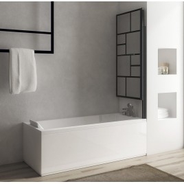 Écran de bain pliant de PARANA, (W) 800mm, verre noir mat/clear