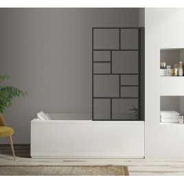 Écran de bain pliant de PARANA, (W) 800mm, verre noir mat/clear