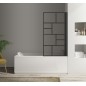 Écran de bain pliant de PARANA, (W) 800mm, verre noir mat/clear Écran de bain pliant de PARANA, (W) 800mm, verre noir mat/clear