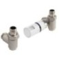 Robinets thermostatiques pour radiateur sèche-serviettes ECO COMBI, droite/nickel/blanc