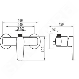 Novaservis Metalia 58 - Mitigeur de douche, noir 58062/1,5