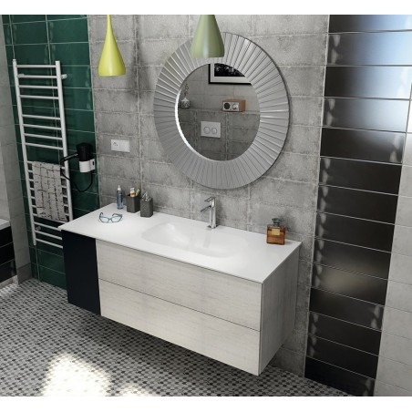 TREOS lavabo 96,6x51,3 cm, Rockstone, droit, blanc mat