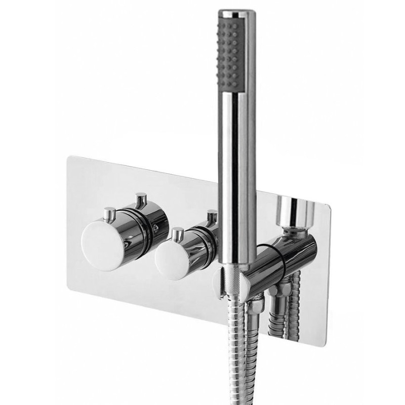 RHAPSODY mélangeur de douche thermostatique dissimulé comprenant douche à la main, 2/3 prises, chrome