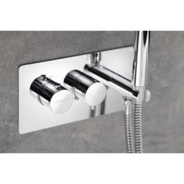 RHAPSODY mélangeur de douche thermostatique dissimulé comprenant douche à la main, 2/3 prises, chrome