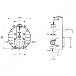Ideal Standard Alpha - Corps d´encastrement pour mitigeurs de douche et de baignoire A1300NU