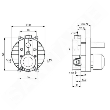 Ideal Standard Alpha - Corps d´encastrement pour mitigeurs de douche et de baignoire A1300NU