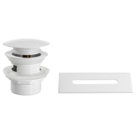SET Housse de débordement, sortie de bain 1 ̈1/2, cliquetis, blanc brillant