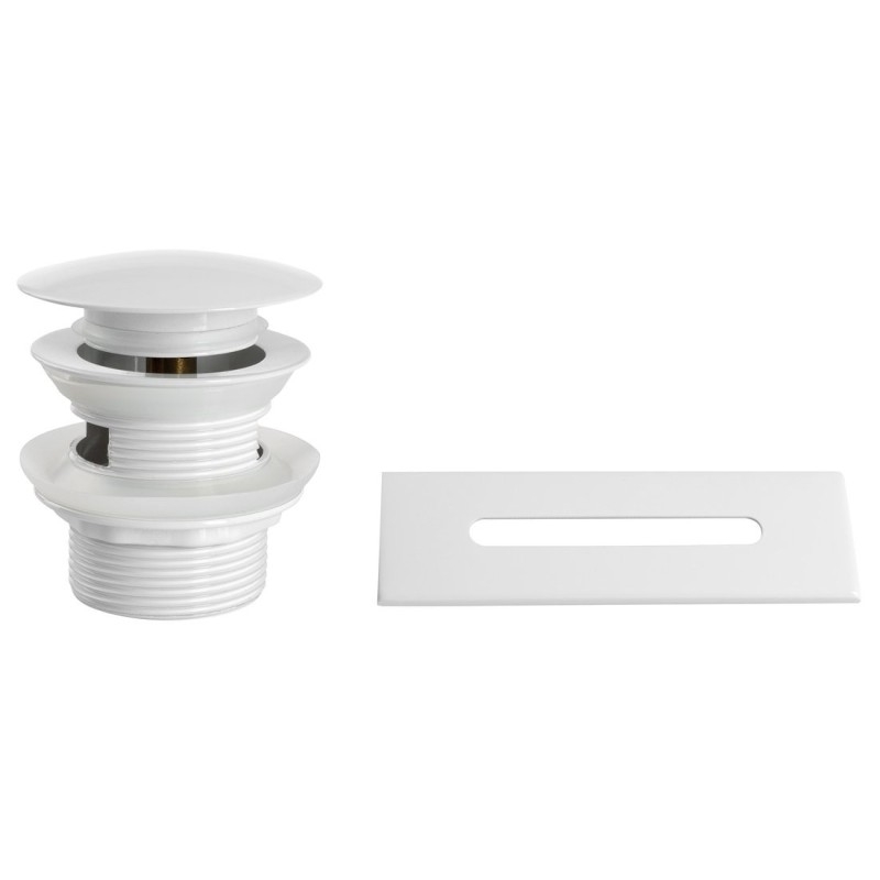 SET Housse de débordement, sortie de bain 1 ̈1/2, cliquetis, blanc brillant