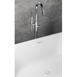 SET Housse de débordement, sortie de bain 1 ̈1/2, cliquetis, blanc brillant