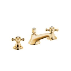 Kludi Adlon - Mitigeur de lavabo, installation 3 trous, avec vidage, doré 510464520
