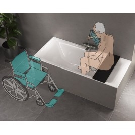 UNIVERSAL Assiette de bain, 80x25 cm, noir