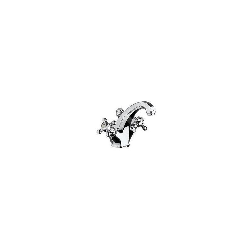 Kludi Adlon - Mélangeur de lavabo à deux croisillons, avec vidage, chrome 510100520