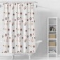 Rideau de douche 180x180cm, vinyle, cercles bruns