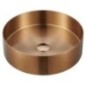 AURUM lavabo en acier inoxydable, diamètre 38 cm, y compris drain, cuivre mat AURUM lavabo en acier inoxydable, diamètre 38 cm, y compris drain, cuivre mat