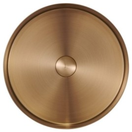 AURUM lavabo en acier inoxydable, diamètre 38 cm, y compris drain, cuivre mat