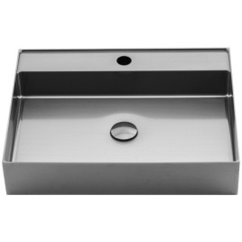 AURUM lavabo en acier inoxydable 55x42 cm, y compris drain, acier inoxydable brossé