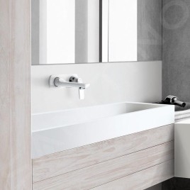Kludi Balance - Mitigeur de lavabo encastré à deux trous, blanc/ chrome 522469175