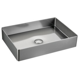 AURUM lavabo en acier inoxydable 50x35 cm, y compris le drain, acier inoxydable brossé