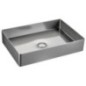 AURUM lavabo en acier inoxydable 50x35 cm, y compris le drain, acier inoxydable brossé