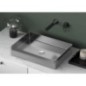AURUM lavabo en acier inoxydable 50x35 cm, y compris le drain, acier inoxydable brossé