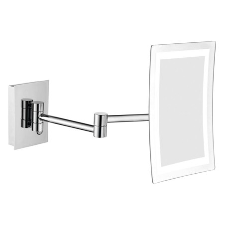 Miroir lumineux LED cosmétique, carré, chrome