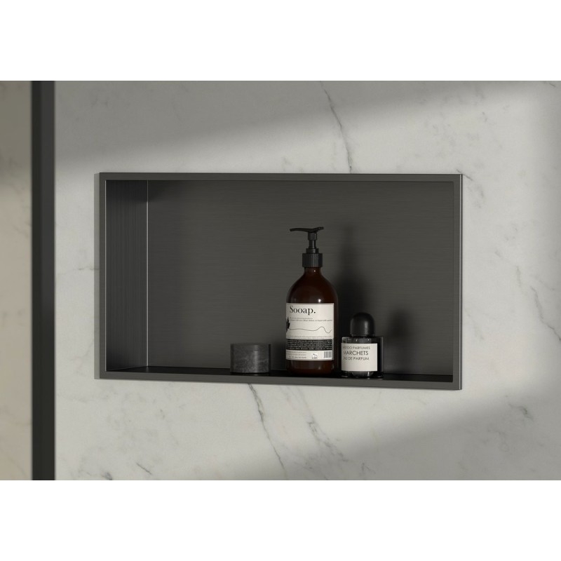 INSERTA niche de douche encastrée, 510x270 mm, acier inoxydable, anthracite