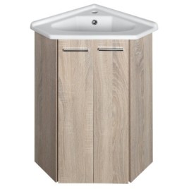 ZOJA Vanity Corner Unit 39x74x39cm, placage de chêne