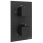 Robinet de douche thermostatique LATUS, Boîte d'installation, 2 Outlets, noir