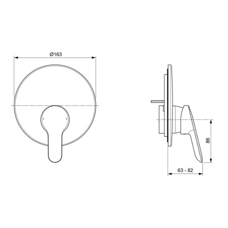 Ideal Standard Alpha - Mitigeur de douche encastré, chrome A7186AA
