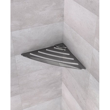Plateau de douche à l'avant 178x178 mm, en acier inoxydable ABS/poli
