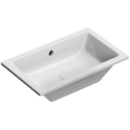 KUBE X lavabo en céramique 60x37cm, encastré, blanc ExtraGlaze