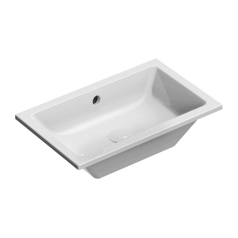 KUBE X lavabo en céramique 60x37cm, encastré, blanc ExtraGlaze KUBE X lavabo en céramique 60x37cm, encastré, blanc ExtraGlaze