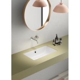 KUBE X lavabo en céramique 60x37cm, encastré, blanc ExtraGlaze