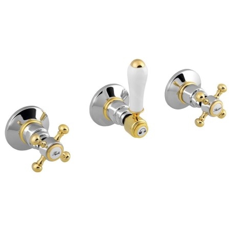 Sapho Antea - Mitigeur de douche encastré pour 2 appareils, chrome/or SET305-102
