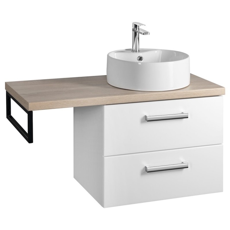 Ensemble de meubles de salle de bain VEGA, largeur 97.5 cm, chêne blanc/platin Ensemble de meubles de salle de bain VEGA, largeur 97.5 cm, chêne blanc/platin
