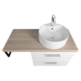 Ensemble de meubles de salle de bain VEGA, largeur 97.5 cm, chêne blanc/platin