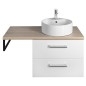 Ensemble de meubles de salle de bain VEGA, largeur 97.5 cm, chêne blanc/platin Ensemble de meubles de salle de bain VEGA, largeur 97.5 cm, chêne blanc/platin